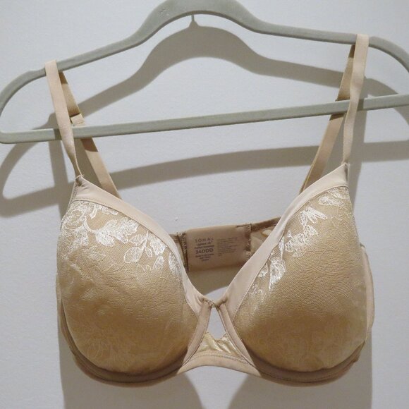 SOMA Lightest Lift Perfect Coverage Bra in Pale Sand Floral - Size 34DDD - Picture 2 of 14